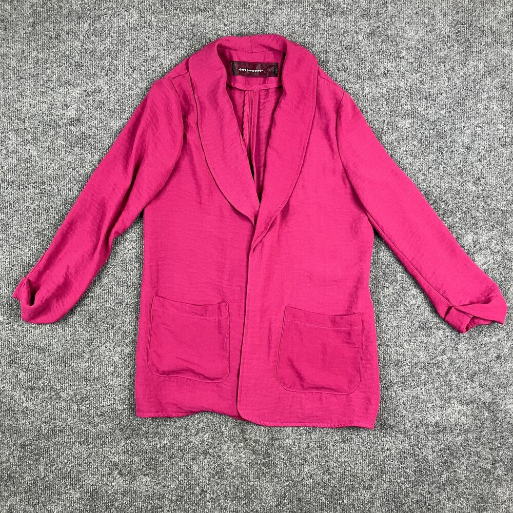 Code Mode Jacket Womens‎ XS Fuchsia Pink Lightweight Open Blazer Pocket Relaxed